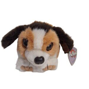 Vintage Puffkins Sherlock Plush Beagle Hound Dog 1994 W/ Tags Swibco Brown White